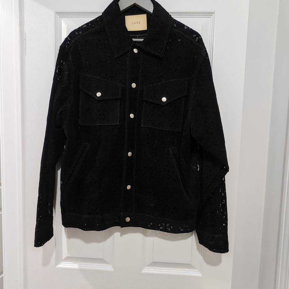 Korean Brand LANE Perforated Laser Cut Trucker Jacket - UNISEX